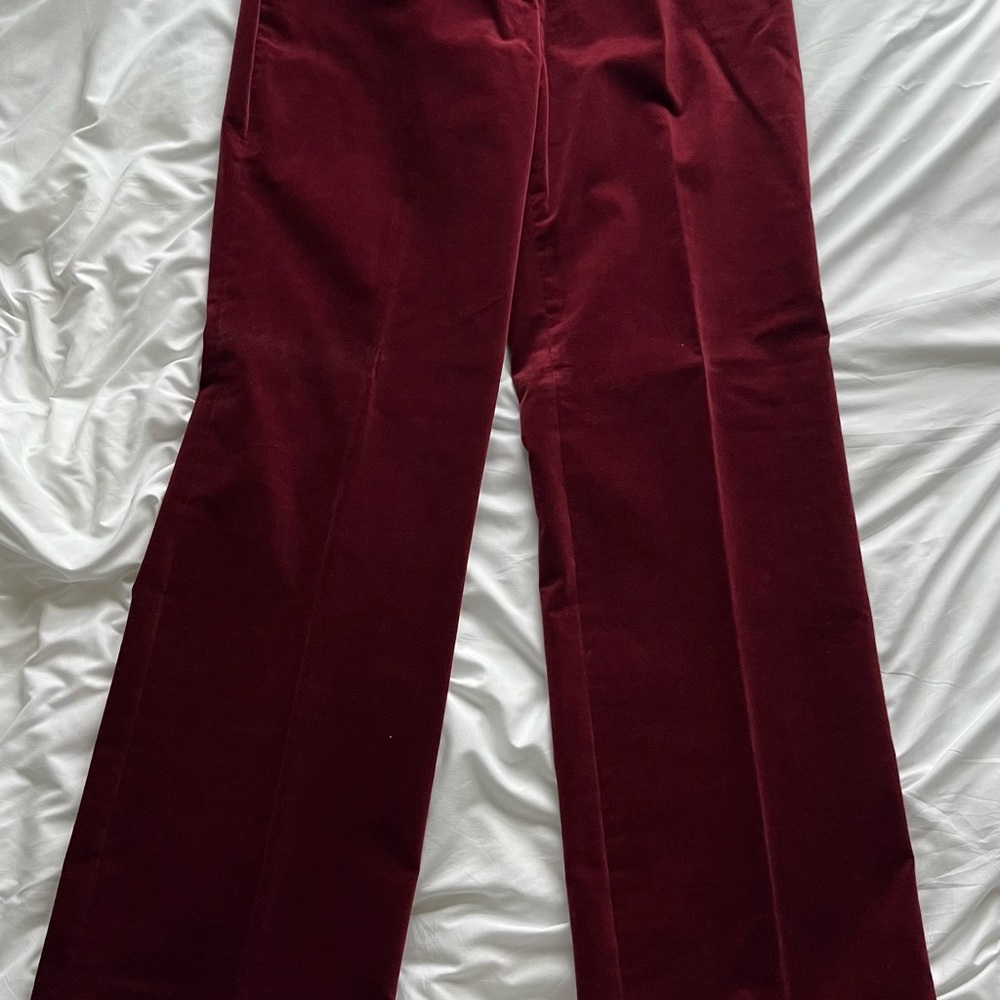 Soft Surroundings Rich Maroon Velvet Trousers